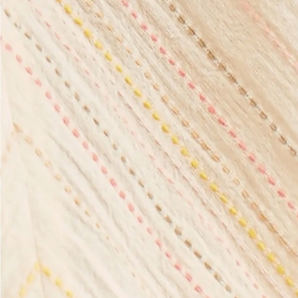 Free People Cream Lace & Striped Detail Peasant Top, XS - Picture 11 of 14